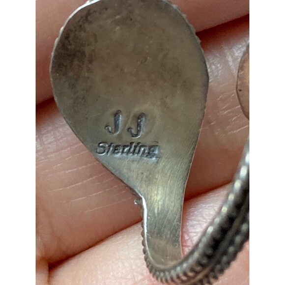 Vintage signed J J sterling silver Turquoise adjustable ring - Picture 4 of 6